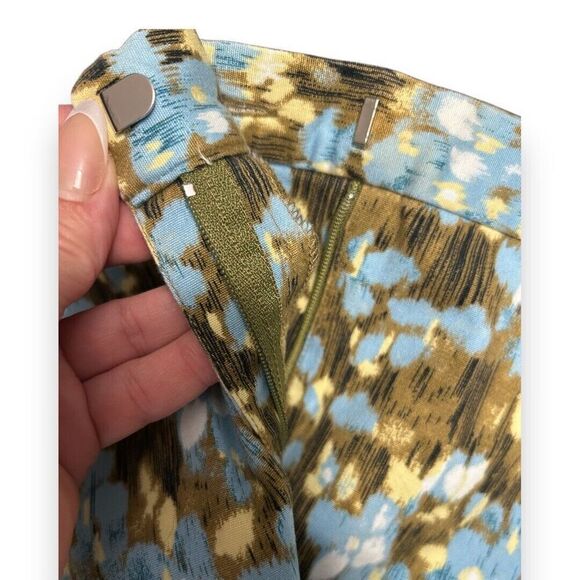 Style & Co 8P Multicolor Stretch Capri Pants Abstract Print Boho Side Slits Y2K - Picture 3 of 8